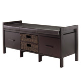 Fulton Cushion Storage Hall Bench with Baskets