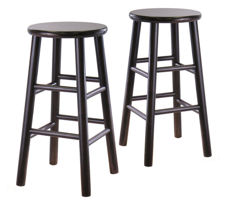 Tabby 2-Pc 24" Bar Stool Set Dark Espresso