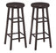 Oakley 2-Pc 30" Swivel Seat Bar Stool Set Dark Espresso