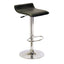 Single Airlift Swivel Stool with Black Faux Leather Seat