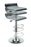 Single Airlift Swivel Stool with Black Faux Leather Seat