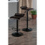 Paris Set of 2 Airlift Adjustable Swivel Stool with PU Leather Seat and Black Metal Base
