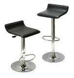 Spectrum Set of 2, Adjustable Air Lift Stool, Black Faux Leather, RTA