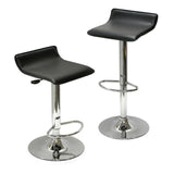 Spectrum Set of 2, Adjustable Air Lift Stool, Black Faux Leather, RTA