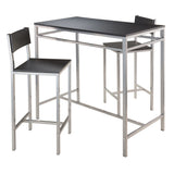 Hanley 3-pc High Table with 2 High Back Stools