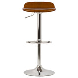 Kallie set of 2 Air Lift Adjustable Stool, Cappuccino Wood Veneer Top and Metal Base