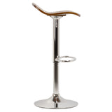 Kallie set of 2 Air Lift Adjustable Stool, Cappuccino Wood Veneer Top and Metal Base