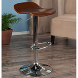 Kallie set of 2 Air Lift Adjustable Stool, Cappuccino Wood Veneer Top and Metal Base