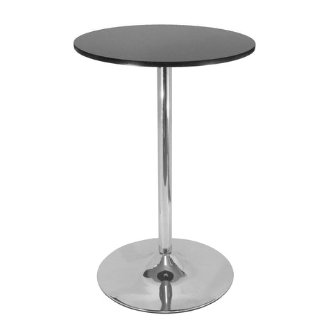 Spectrum Pub Table, 28" Round Black with Chrome Leg