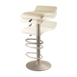 Single Airlift Swivel Stool with Beige PVC Seat