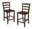 Benjamin 2-PC Ladder Back 24" Counter Stool Set Antique Walnut