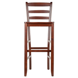 Benjamin 2-PC Ladder Back 30" Bar Stool Set Antique Walnut