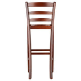 Benjamin 2-PC Ladder Back 30" Bar Stool Set Antique Walnut