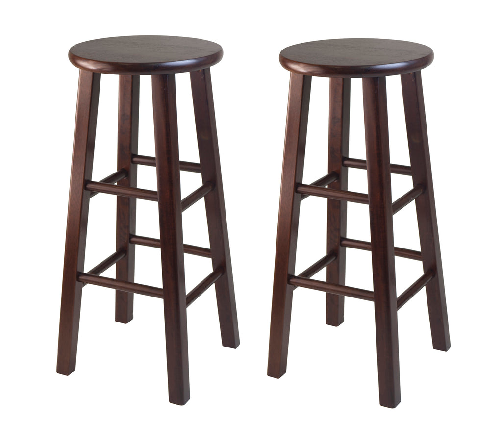 Pacey 2-Pc 29" Bar Stool Set Antique Walnut