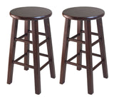 Pacey 2-Pc 24" Bar Stool Set Antique Walnut