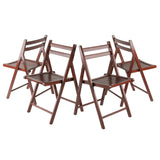 Robin 4-PC Folding Chair Set Walnut