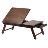 Alden Lap Desk, Flip Top with Drawer, Foldable Legs