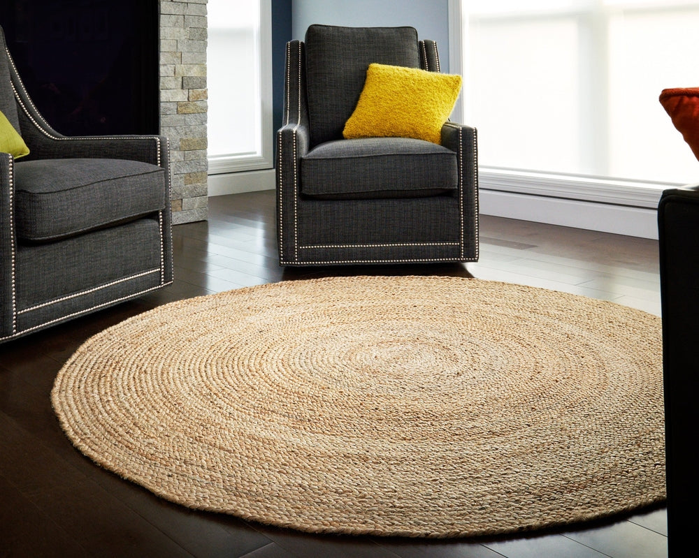 6' X 6' Round Kerala Natural Jute Rug