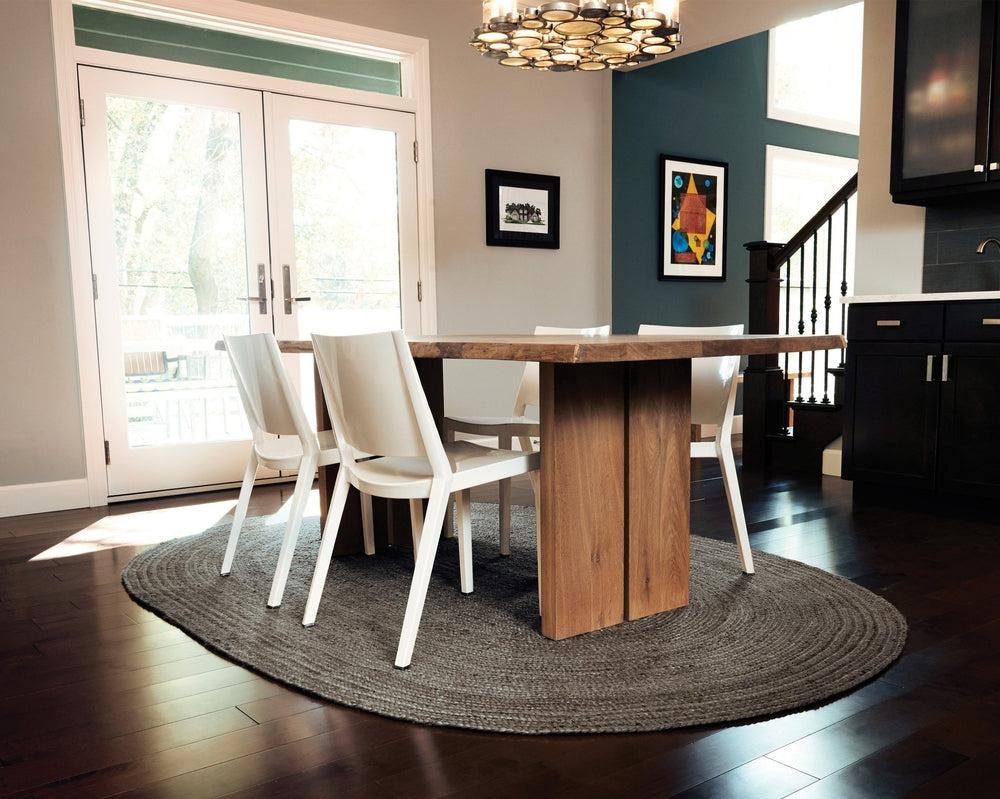 6' X 9' Oval Kerala Gray Jute Rug