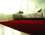 8' X 10' Crimson Silky Shag Rug