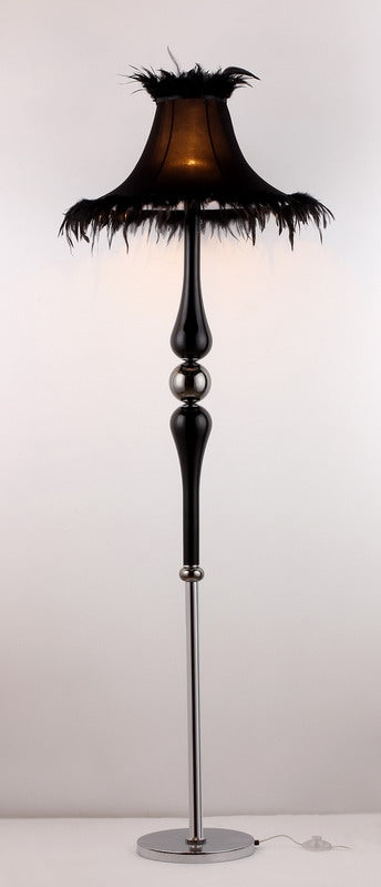 Cyrene Black Fabric Floor Lamp