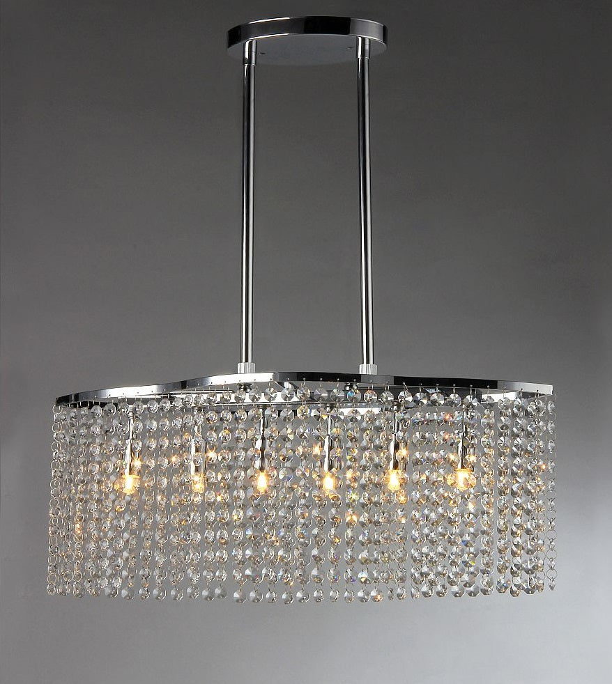 Tee Crystal 6-light Chrome Chandelier