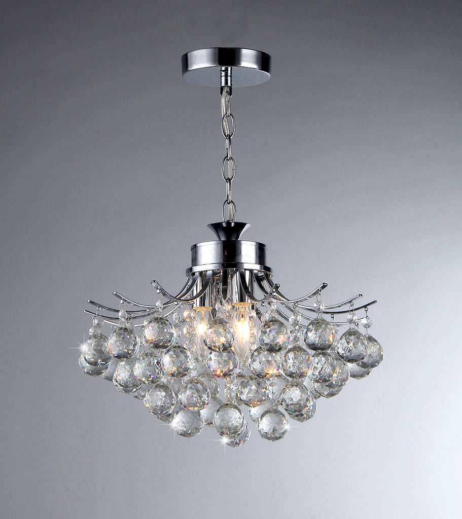 Shield Crystal 4-light Chrome Chandelier