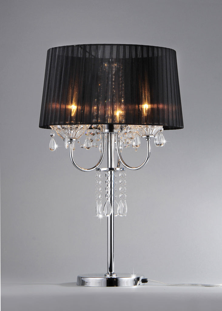 Victoria Crystal and Chrome Table Lamp