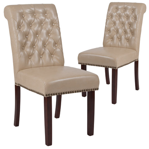 2 Pk. HERCULES Series Parsons Chair with Rolled Back, Nail Head Trim