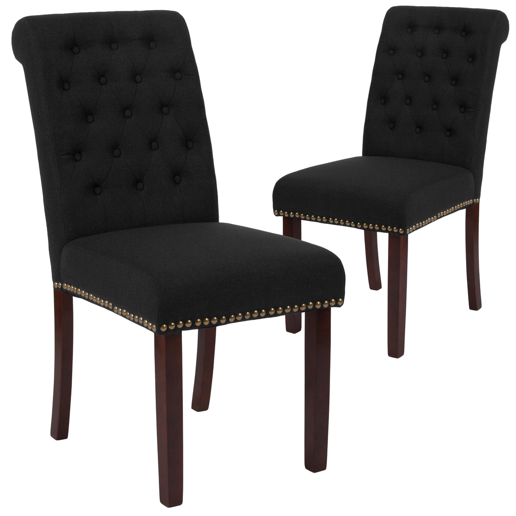 2 Pk. HERCULES Series Parsons Chair with Rolled Back, Nail Head Trim