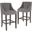 2 Pk. Carmel Series 30"" High Transitional Tufted Walnut Barstool with Accent Nail Trim