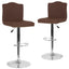 2 Pk. Bellagio Contemporary Adjustable Height Barstool with Accent Nail Trim