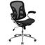 Mid-Back Mesh Swivel Task Chair with Chrome Base and Padded Arms