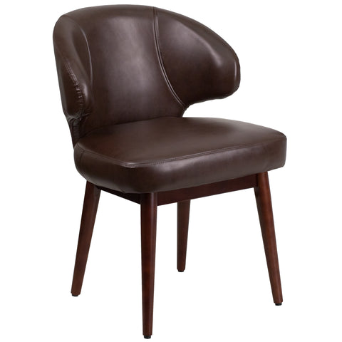 Comfort Back Series Reception-Lounge-Office Chair with Walnut Legs