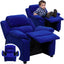 Deluxe Padded Contemporary Kids Recliner with Storage Arms