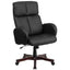 High Back Leather Executive Swivel Office Chair with Fully Upholstered Arms