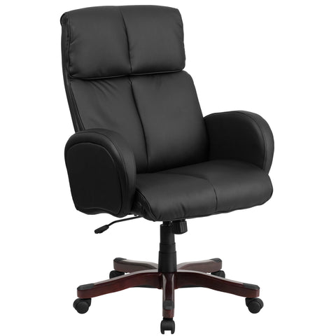 High Back Leather Executive Swivel Office Chair with Fully Upholstered Arms