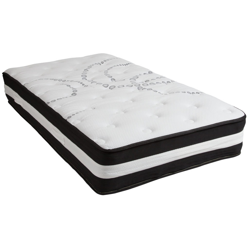 Capri Comfortable Sleep 12 Inch Foam and Pocket Spring Mattress, Twin in a Box