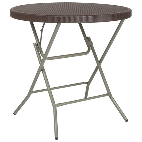 31.5'' Round Rattan Plastic Folding Table