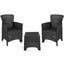 Faux Rattan Plastic Chair Set with Matching Side Table
