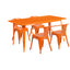 31.5'' x 63'' Rectangular Metal Indoor-Outdoor Table Set with 4 Arm Chairs