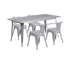 31.5'' x 63'' Rectangular Metal Indoor-Outdoor Table Set with 4 Arm Chairs