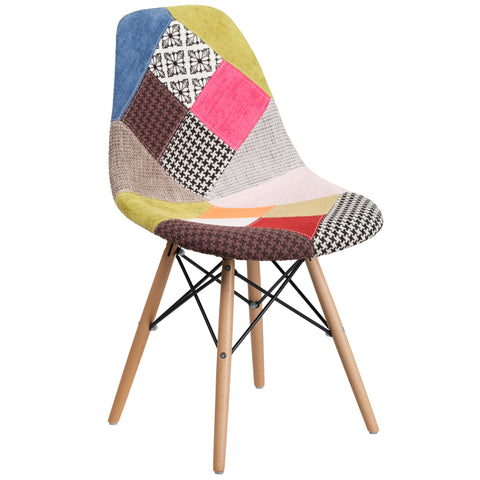 Elon Series Fabric Chair with Wood Base