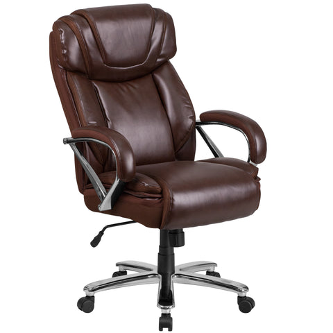 HERCULES Series 500 lb. Capacity Big & Tall Leather Executive Swivel Office Chair with Extra Wide Seat