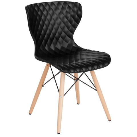 Bedford Contemporary Design Plastic Chair with Wooden Legs