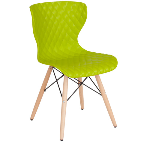 Bedford Contemporary Design Plastic Chair with Wooden Legs