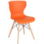 Bedford Contemporary Design Plastic Chair with Wooden Legs