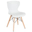Bedford Contemporary Design Plastic Chair with Wooden Legs