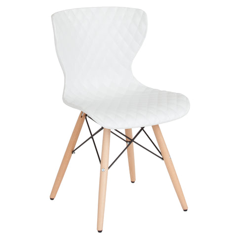 Bedford Contemporary Design Plastic Chair with Wooden Legs