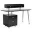 Piedmont Home and Office Desk with 2 Drawers and Top Storage Shelf